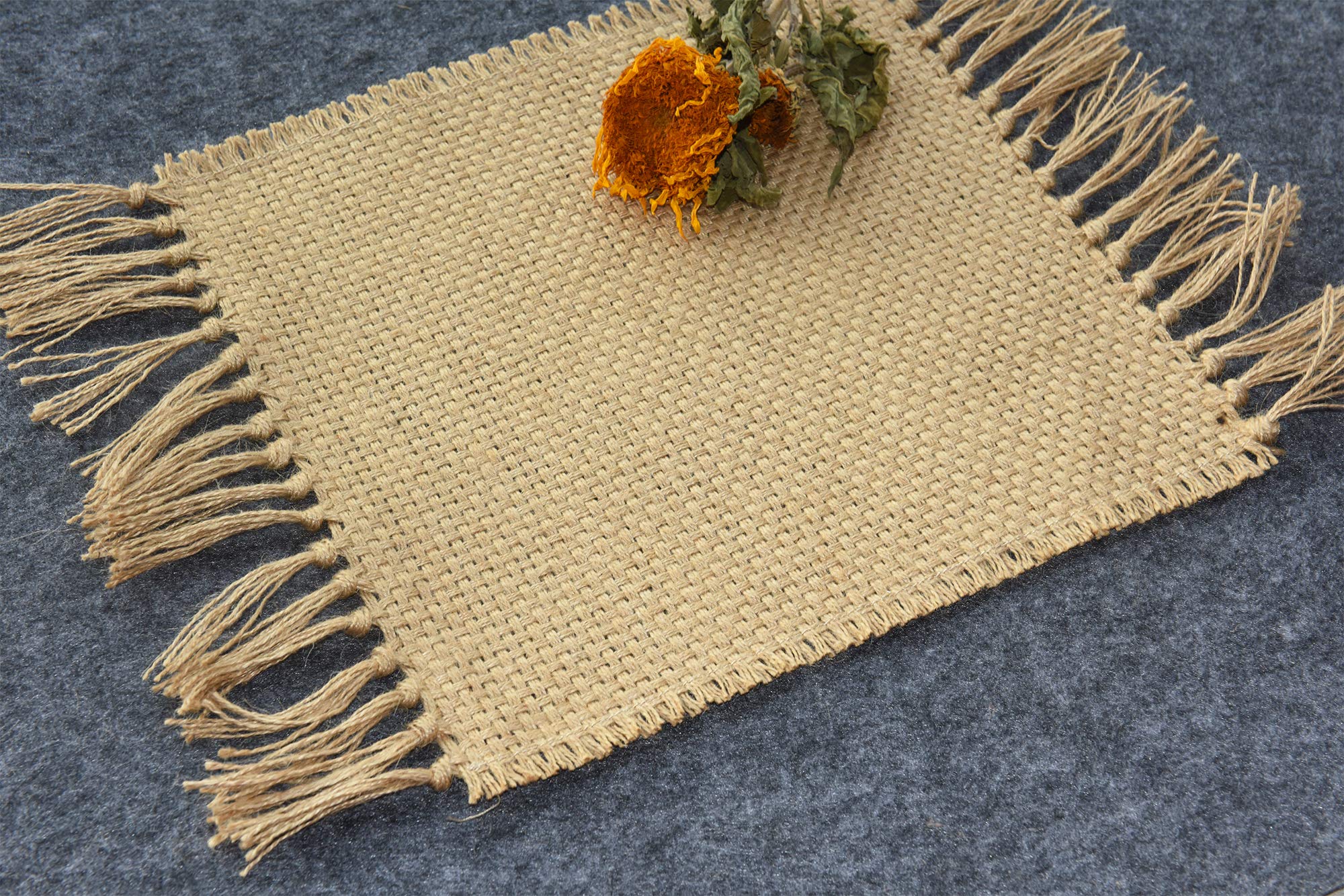 Premium Jute Placemats Set of 4 - 12x17 Inch Natural Fiber Table Mats for Dining, Wedding Decor, Party & BBQ - Eco-Friendly Home Decor for Everyday Use & Holiday Celebrations