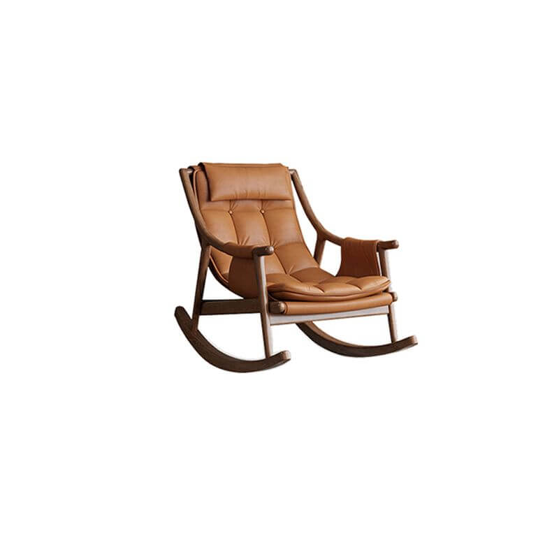 Modern Auburn Wooden Frame Stain-Resistant Cushioned Rocking Recliner Chair with Track Arms - Perfect for Living Room, Nursery & Relaxation