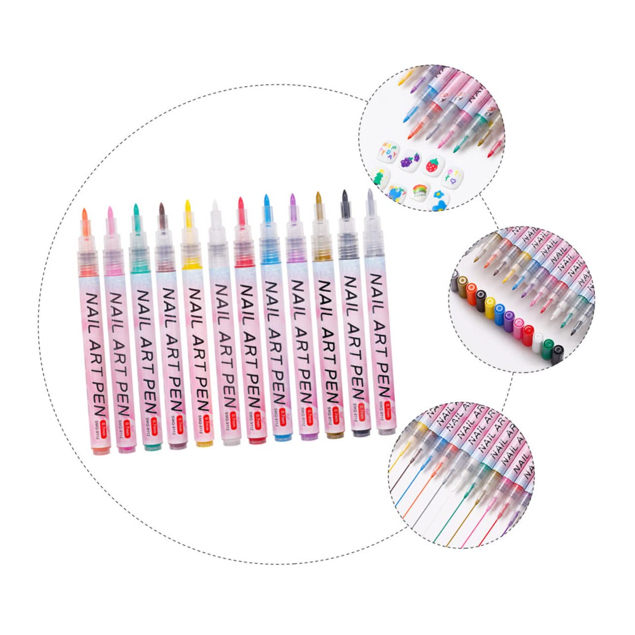 BIUDECO 12pcs Nail Art Paint Pens Set - Precision Tip Nail Polish Pens for Creative Designs, DIY Manicure & Professional Nail Art (Perfect for Home Salon, Party Nails & Gift Ideas)