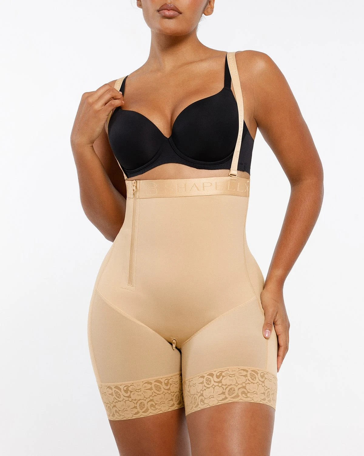 AirSlim® Postpartum Belly Wrap with Side Zipper - High Waist Compression Shorts for Post Pregnancy Recovery & C-Section Support - Perfect for Maternity Wear & Everyday Comfort