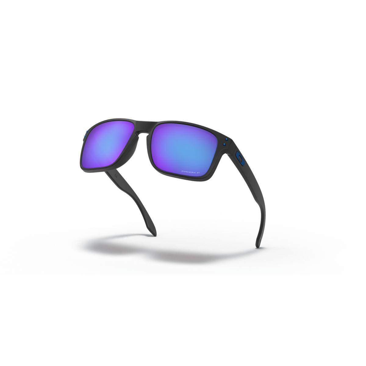 Oakley Holbrook Sunglasses - Matte Black Frame with Prizm Sapphire Polarized Lenses (Low Bridge Fit) for Men & Women - Model 0OO9244 924448 - Perfect for Driving, Outdoor Sports & Everyday Fashion