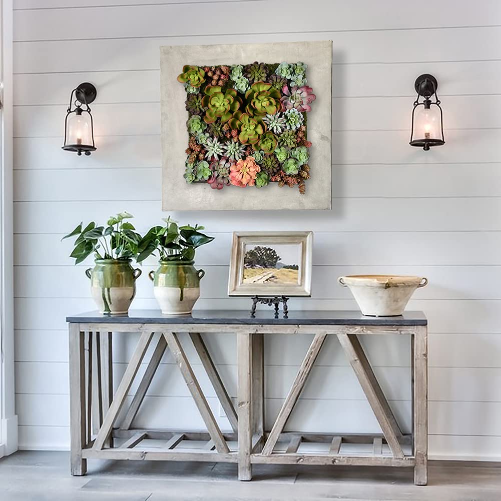 Modern Galvanized Steel Succulent Wall Planter - Aged Zinc Finish, 16 Pocket Vertical Garden for Indoor/Outdoor Decor | Perfect for Home, Office, Balcony & Patio Plant Display