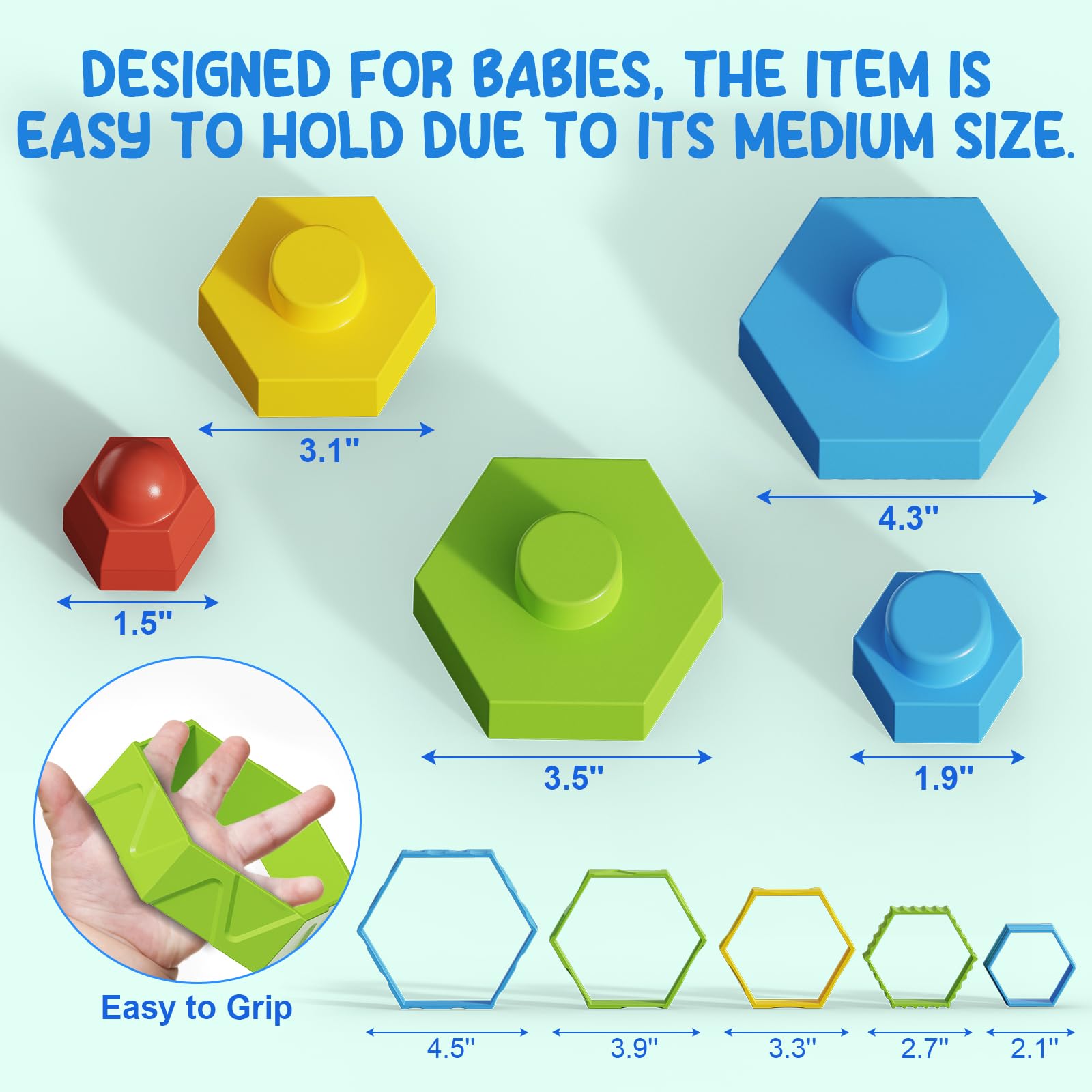 Montessori Toys for 1-5 Year Old Boys & Girls - 12PCS Educational Building Blocks, STEM Learning Stacking Toys for Toddlers & Preschool Kids - Perfect for Sensory Development, Early Learning & Birthday Gifts (Ideal for Home, Classroom & Daycare Play)