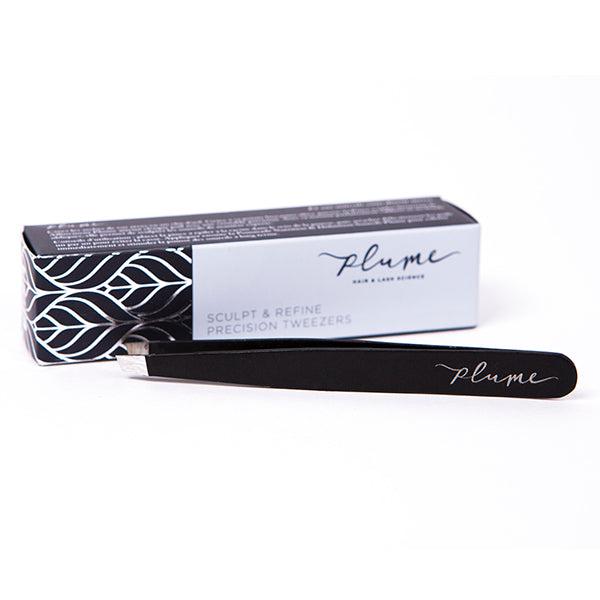 Precision Tweezers for Eyebrows & Facial Hair - Professional Stainless Steel Slanted Tweezers for Grooming, Makeup, and Splinter Removal - Perfect for Home, Salon, and Travel Use
