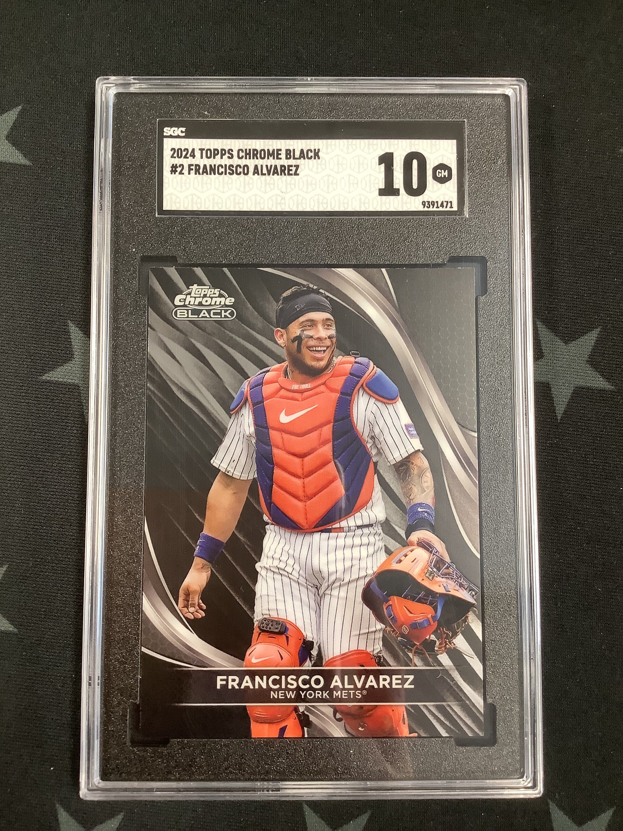 2024 Topps Chrome Black Francisco Alvarez Baseball Card SGC GM 10 Mint Condition - Perfect for Collectors, Investors, and Baseball Fans to Display or Trade