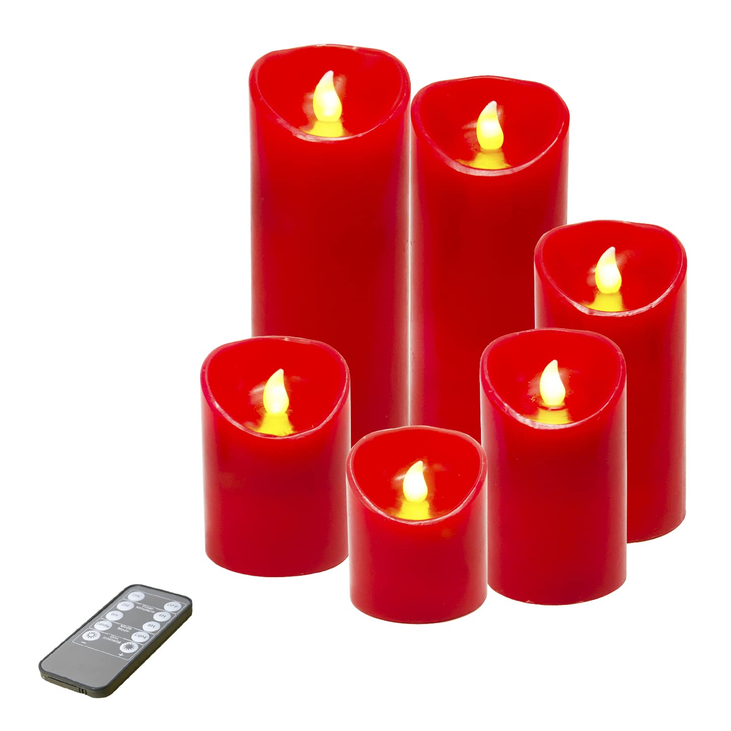 Amber Flameless LED Candles 2-Pack - 4 Inch Height (3 Inch Diameter) with Realistic Flickering Flame, Remote Control & Timer - Perfect for Halloween Decorations, Pumpkin Displays, Holiday Lighting, Party Ambiance, Wedding Centerpieces & Home Décor