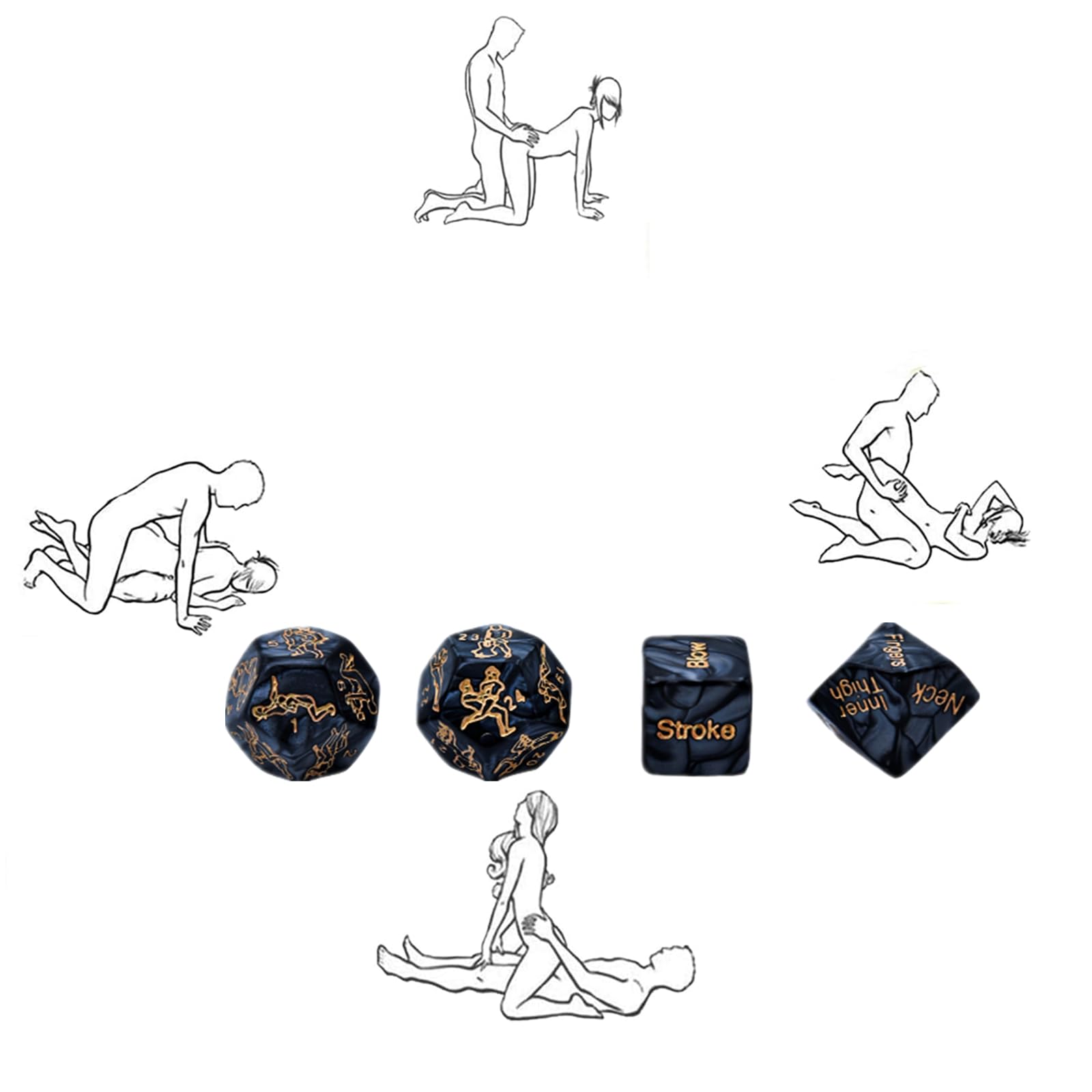 9Pcs Sex Dice for Couples - Adult Dice Games for Bedroom Fun, Naughty Couples Toys for Romantic Nights - Perfect for Date Nights, Spicing Up Relationships & Intimate Play