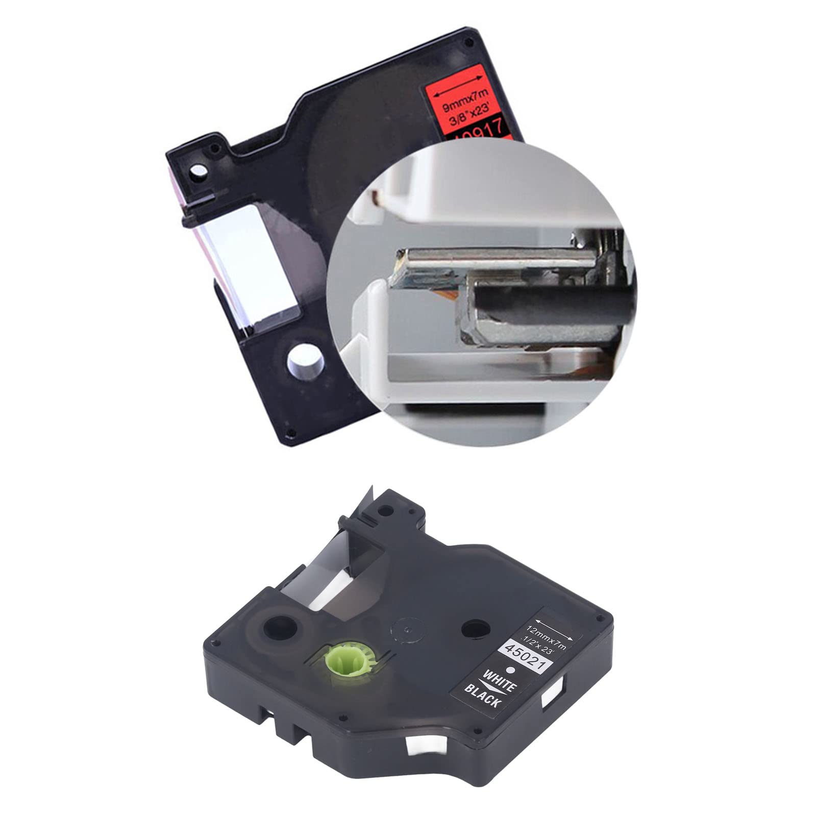 Waterproof Label Printer Tape - 12mm White on Black, 23ft Long for LM210D Label Maker - Ideal for Office, Shipping, and Organizing Supplies