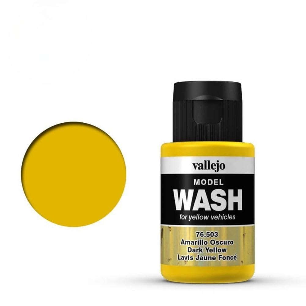Vallejo Dark Yellow Wash FX 35ml for Vehicles | Airbrush & Brush Use