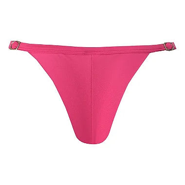 Sexy Brazilian Thong Bikini Bottom - High Waisted Cheeky Swimwear for Women, Soft Pink Solid Color, Comfortable & Stretchy Fabric - Perfect for Beach, Pool Party & Summer Vacation