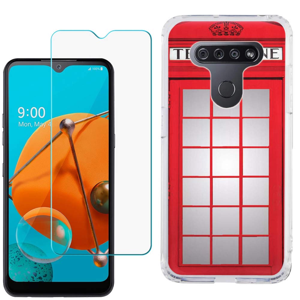LG K51 Case with Tempered Glass - Slim TPU Gel Cover for Protection | Daily Use & Travel