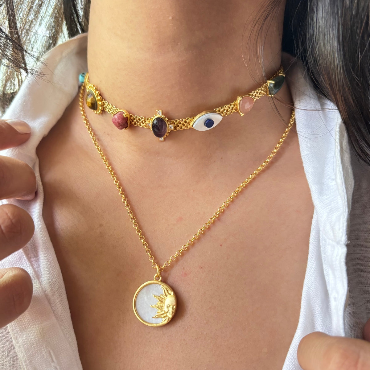 Heal and Shine Layering Necklaces Set - Dainty Gold & Silver Stackable Pendant Necklaces for Women - Perfect for Everyday Wear, Layered Look, and Gift Giving