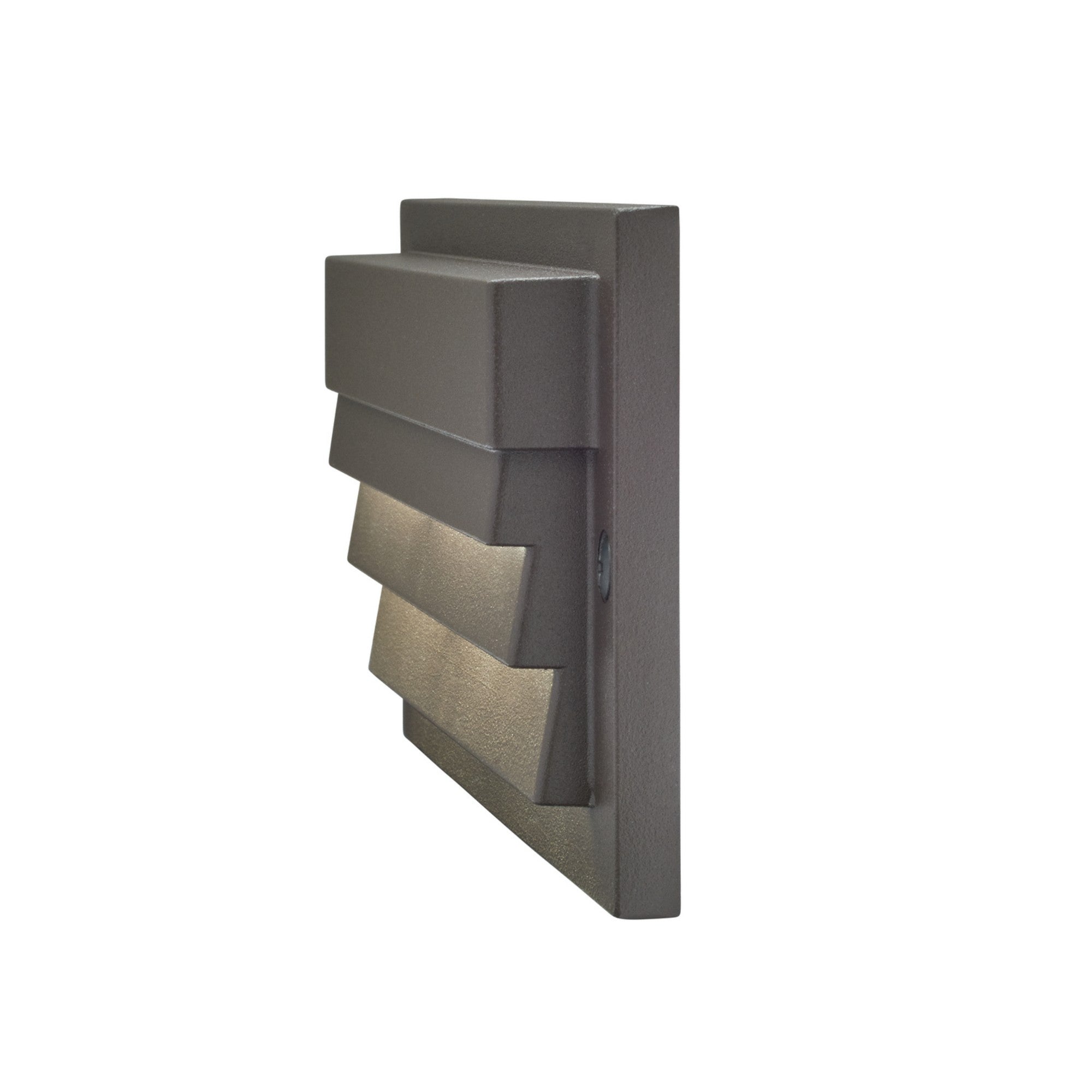 12V 6 LED Louvered Step Light 3000K Warm White, Textured Architectural Bronze - Perfect for Stairs, Pathways, and Outdoor Landscape Lighting