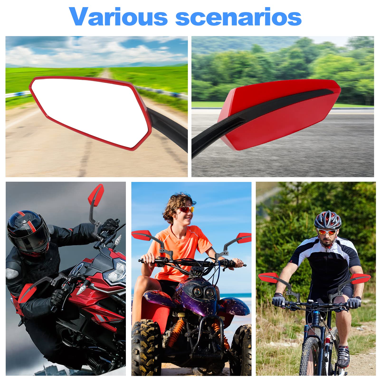 Adjustable Bike Mirror - 360° Rotatable Handlebar Rearview Mirror for Safe Cycling | Wide Angle, Shockproof Bicycle Mirror | Perfect for Commuting, Road Biking & Mountain Trails