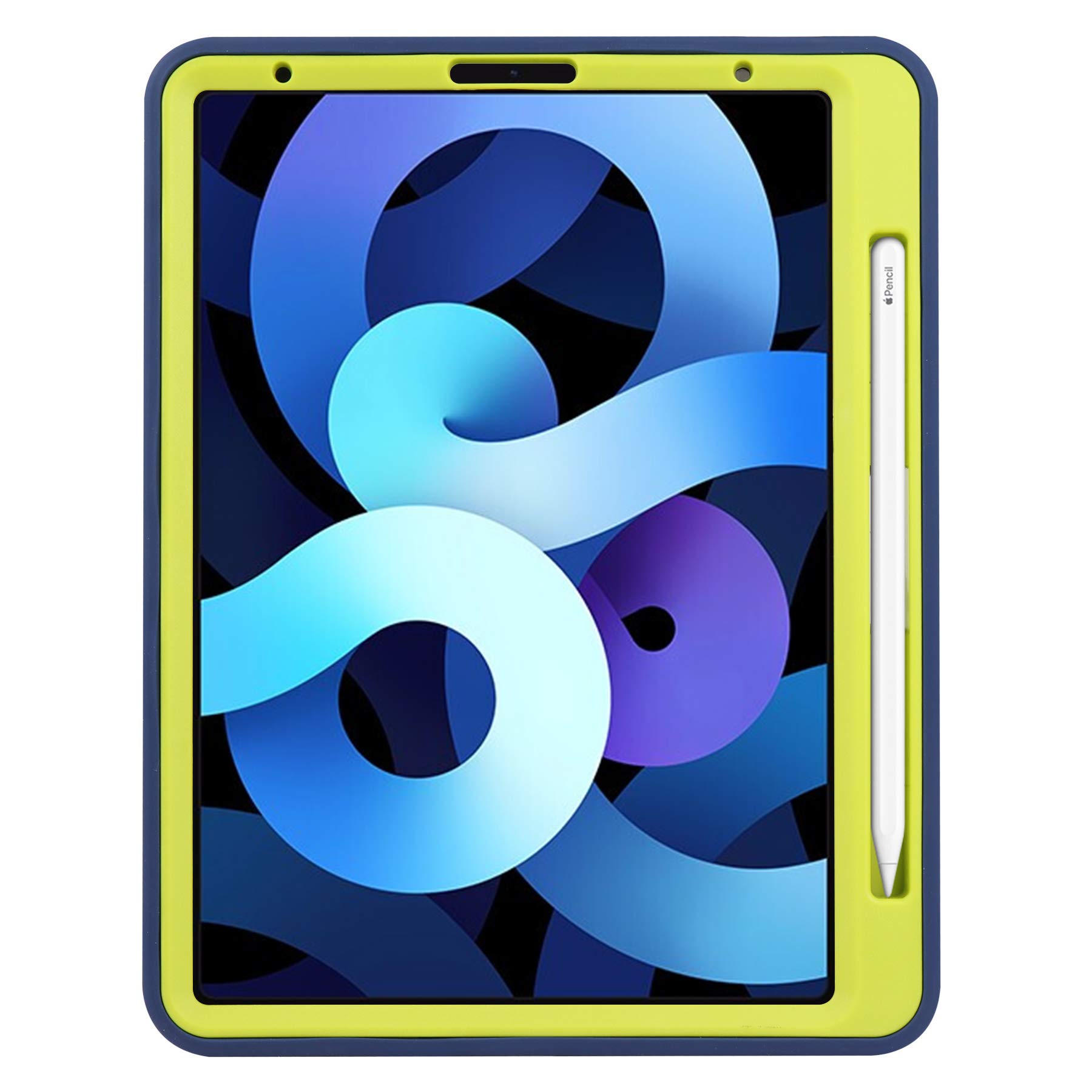 Premium Dual Layer Protective Case for iPad Air 4 (10.9 Inch, 4th Gen 2020) - Shockproof Hybrid Cover with Military-Grade Protection - Navy Blue & Green - Perfect for Work, Travel & Everyday Use