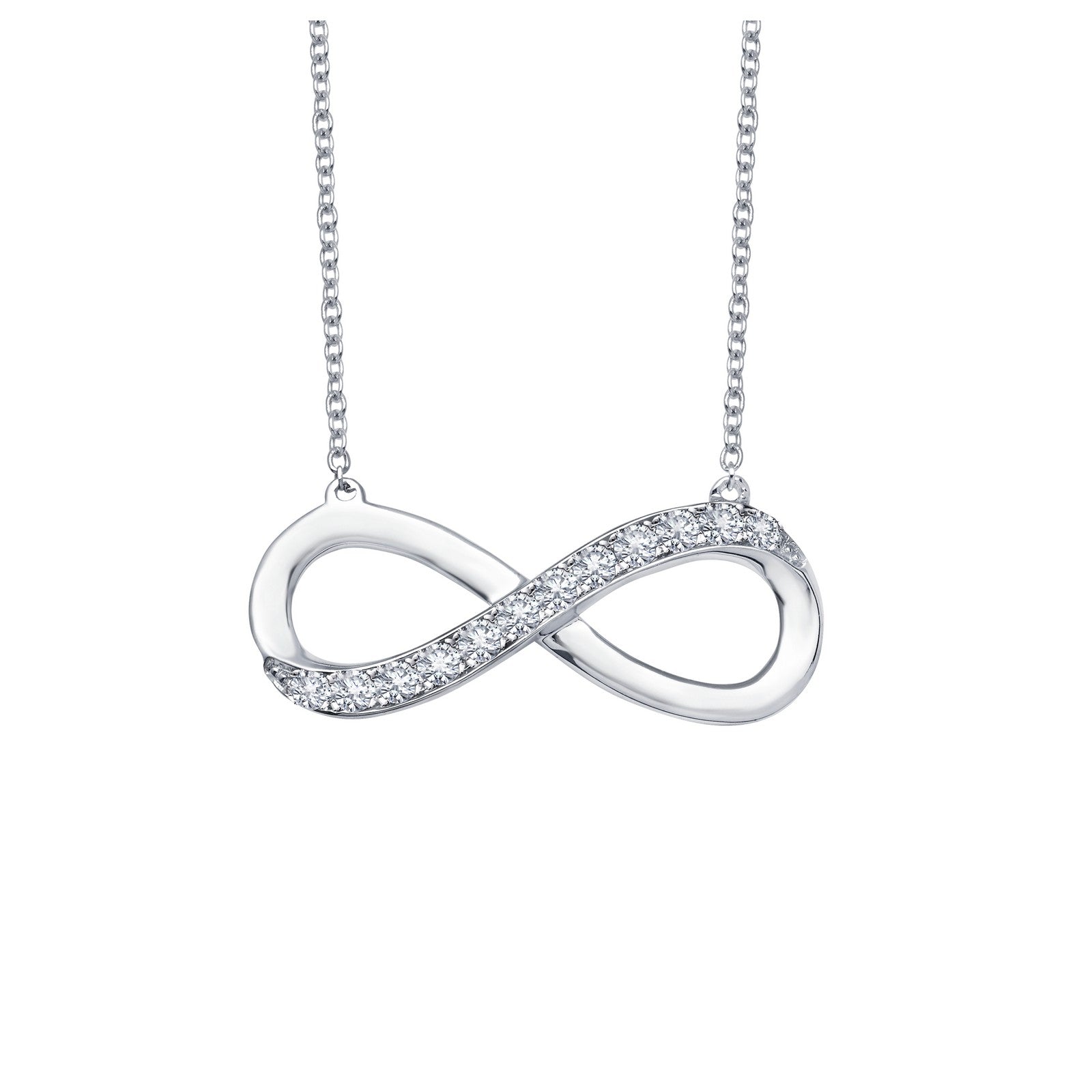0.24 CTW Infinity Necklace for Women - Sterling Silver Infinity Symbol Pendant Necklace - Elegant Jewelry Gift for Her - Perfect for Anniversaries, Birthdays & Special Occasions