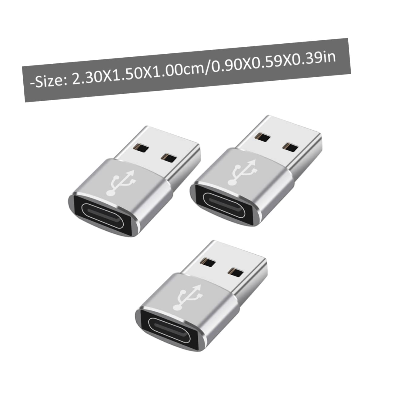 Hemobllo 3-Pack USB C to USB Adapter, Aluminum Alloy USB-C to USB 2.0 Converter for Charging, Data Transfer - Compatible with Laptop, Phone, Tablet, Power Bank & More