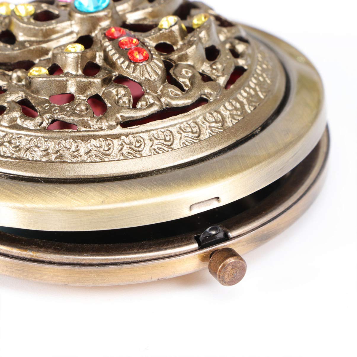Portable Round Folding Compact Mirror - Double Sided Travel Makeup Mirror with Case | Perfect for Handbag, Purse, Travel & Home Use | Great Gift for Women & Makeup Lovers