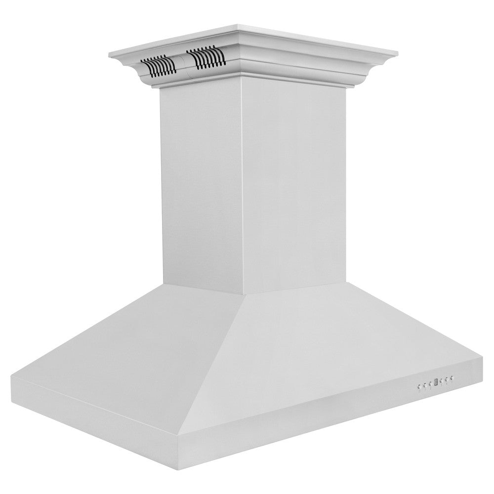 ZLINE Stainless Steel Island Mount Range Hood with Built-in CrownSound Bluetooth Speakers (KL3iCRN BT) - Perfect for Modern Kitchens & Open-Concept Homes