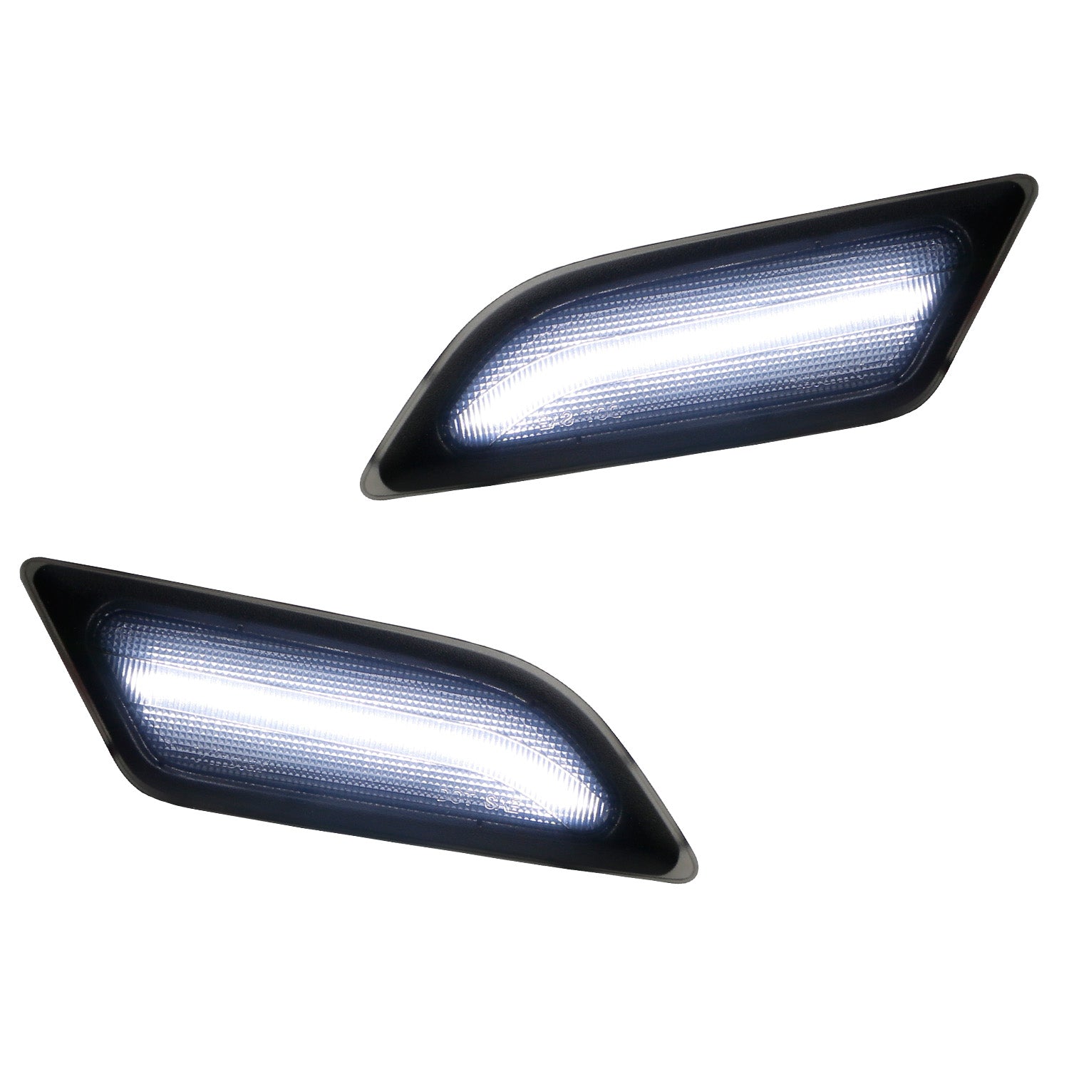 Euro Smoked Lens White LED Side Marker Lights for 2012-2014 Mercedes W204 C250 C300 - Enhance Visibility & Style for Night Driving & Custom Car Mods