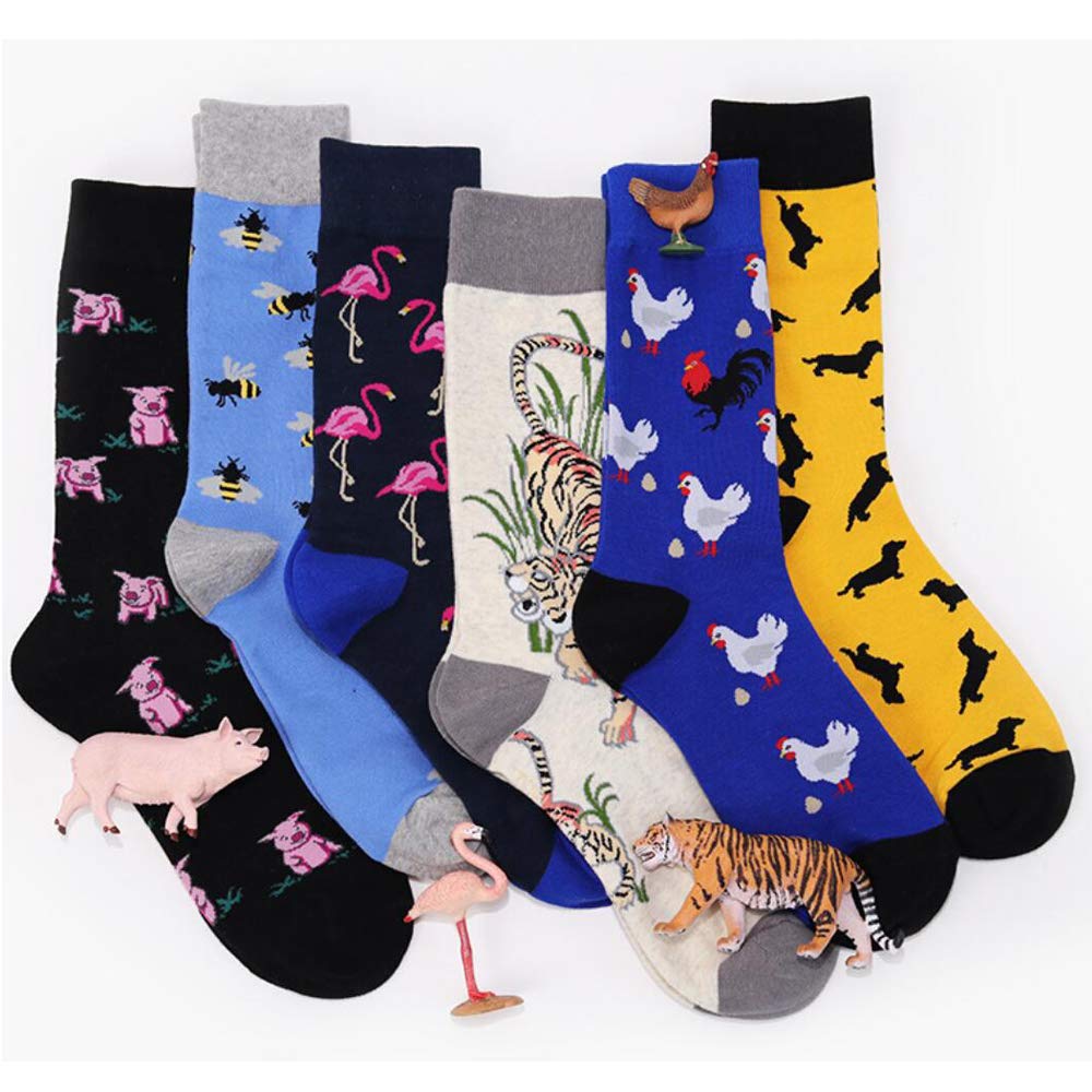 HSell Men's Funny Pattern Dress Socks - Crazy Design Cotton Novelty Socks for Men | Perfect Gift for Birthday, Christmas & Office Wear
