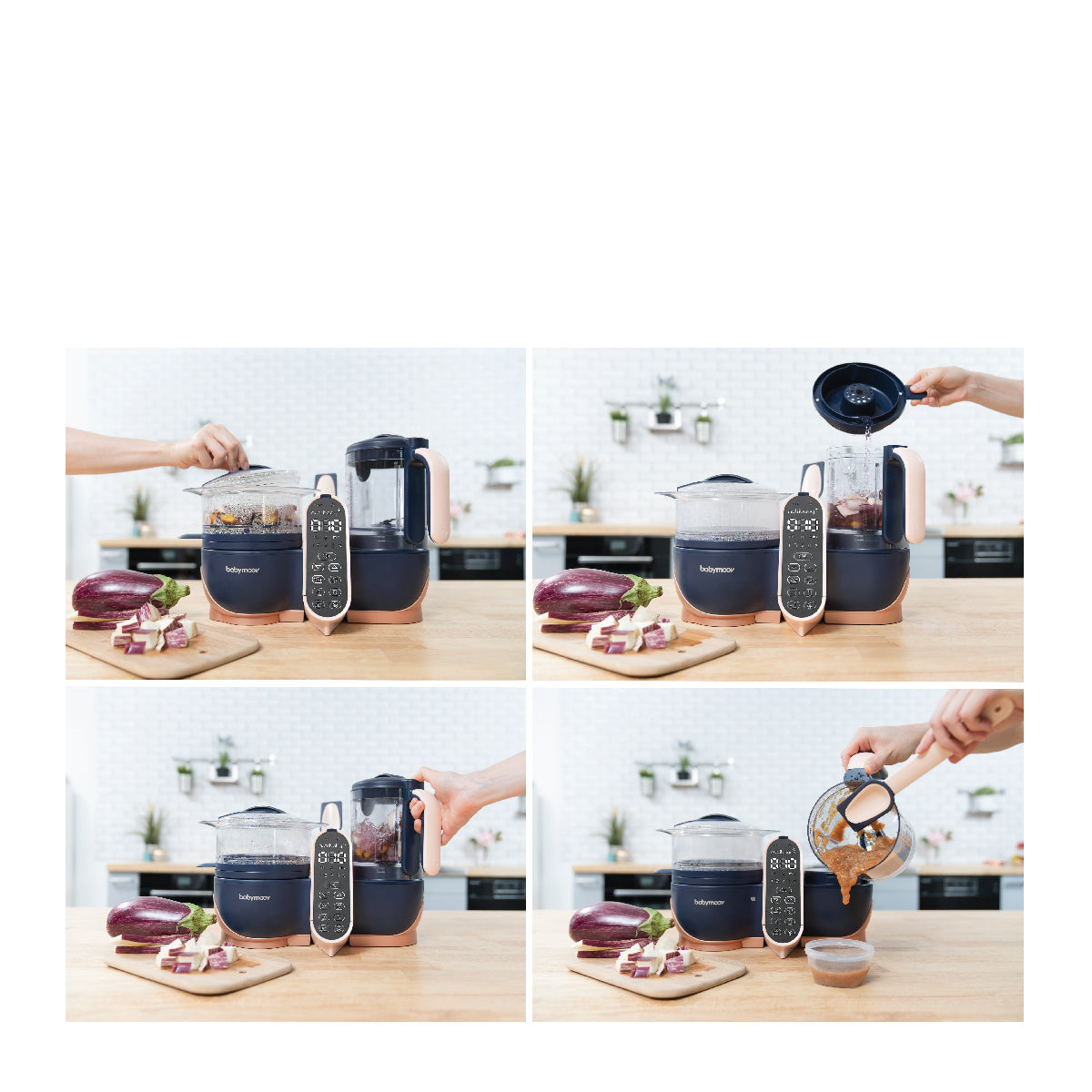 Babymoov Nutribaby(+) XL Baby Food Maker & Steamer Blender - Perfect for Homemade Purees, Steaming & Blending Fruits & Veggies for Infants & Toddlers