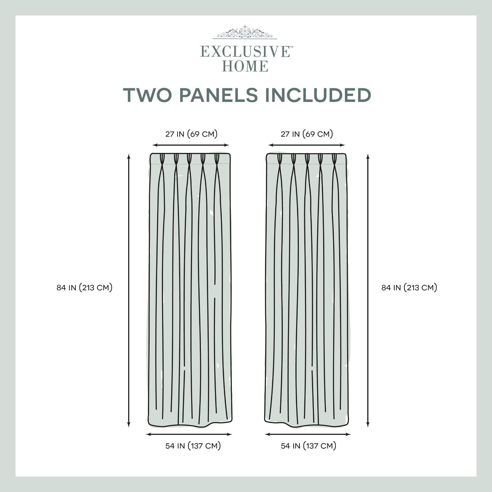 Exclusive Rio Pinch Pleat Curtain Panels - 54x84 Inches, Winter White, Set of 2 Panels for Living Room & Bedroom Window Decor