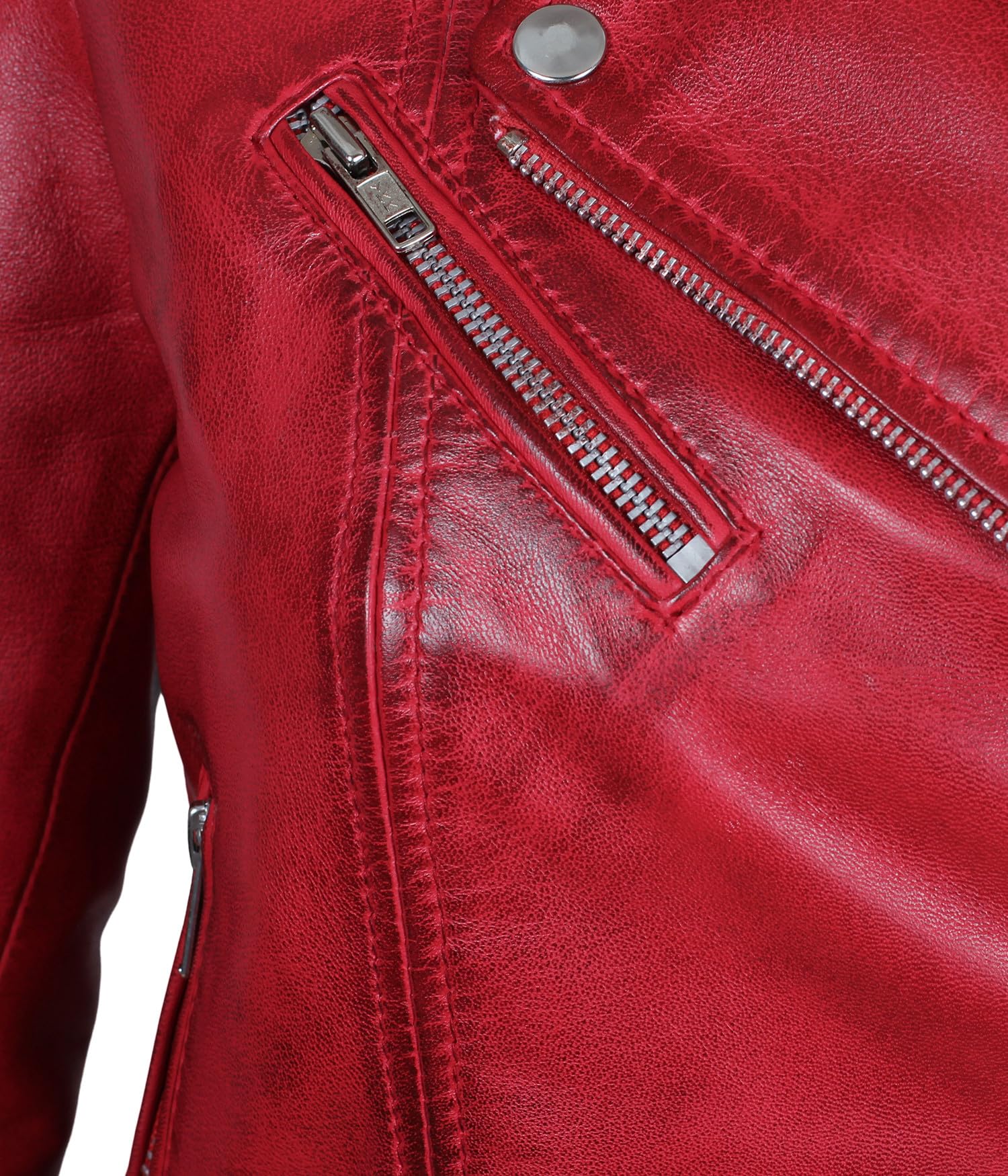 Decrum Women's Asymmetrical Motorcycle Leather Jacket – Stylish Biker Jacket for Women | Perfect for Riding, Night Out & Fashion Statement