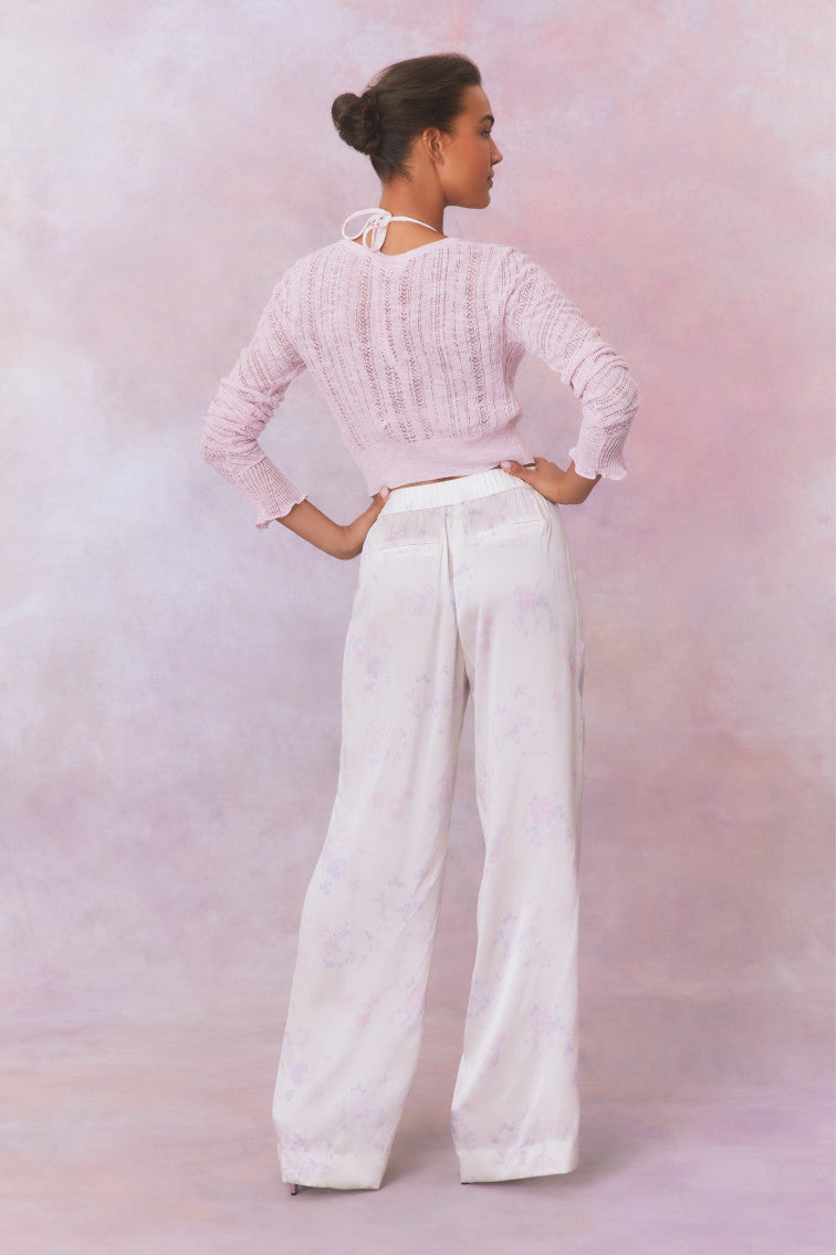 Daniya Women's Wide Leg Printed Silk Pants - Elegant & Comfortable Lounge Pants for Home, Office & Special Occasions