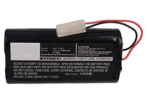 Synergy Digital Vacuum Cleaner Battery - Ni-MH 4.8V 3000mAh High Capacity Replacement Battery for Euro Pro VAC-V1925 Vacuum | Perfect for Deep Cleaning Carpets, Hard Floors & Pet Hair Removal
