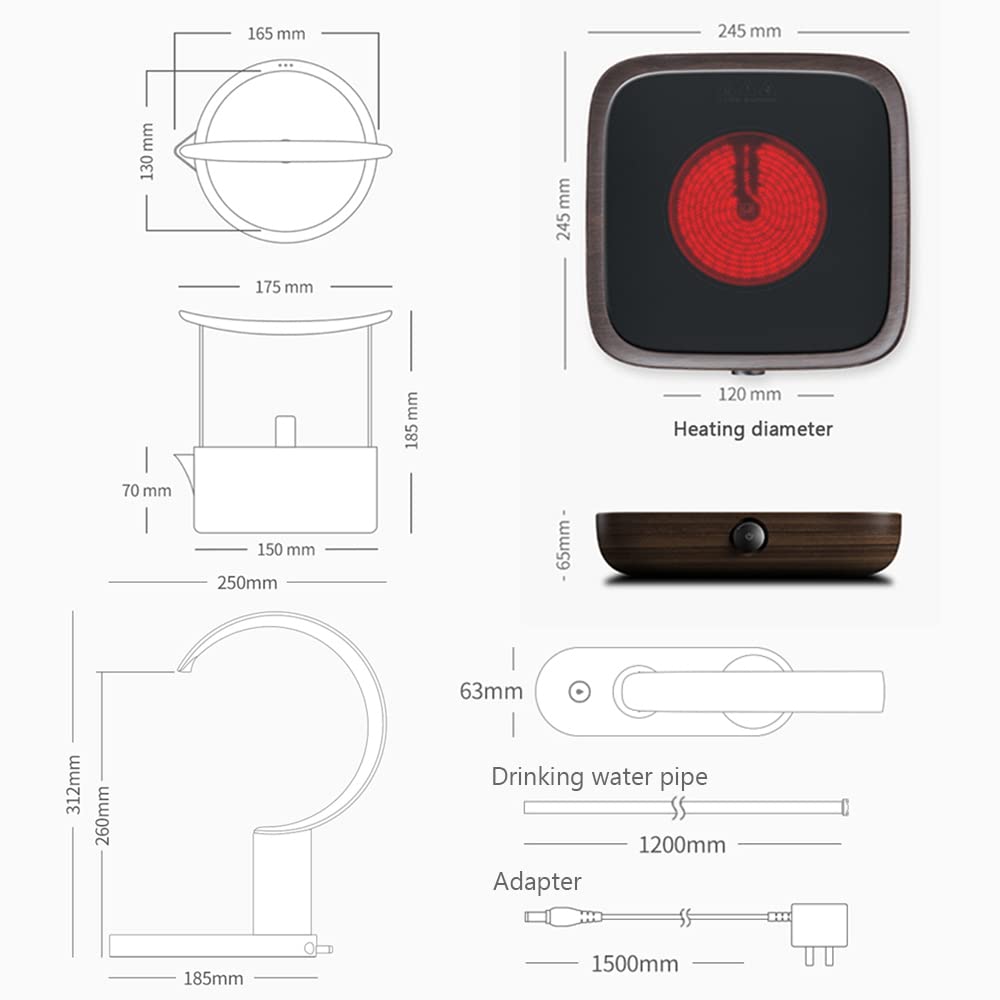 Electric Tea Kettle & Stove Set - Fast Boiling Glass Teapot with Iron Pot for Home Tea Brewing | Perfect for Chinese Tea Ceremony, Office Tea Break & Family Tea Time
