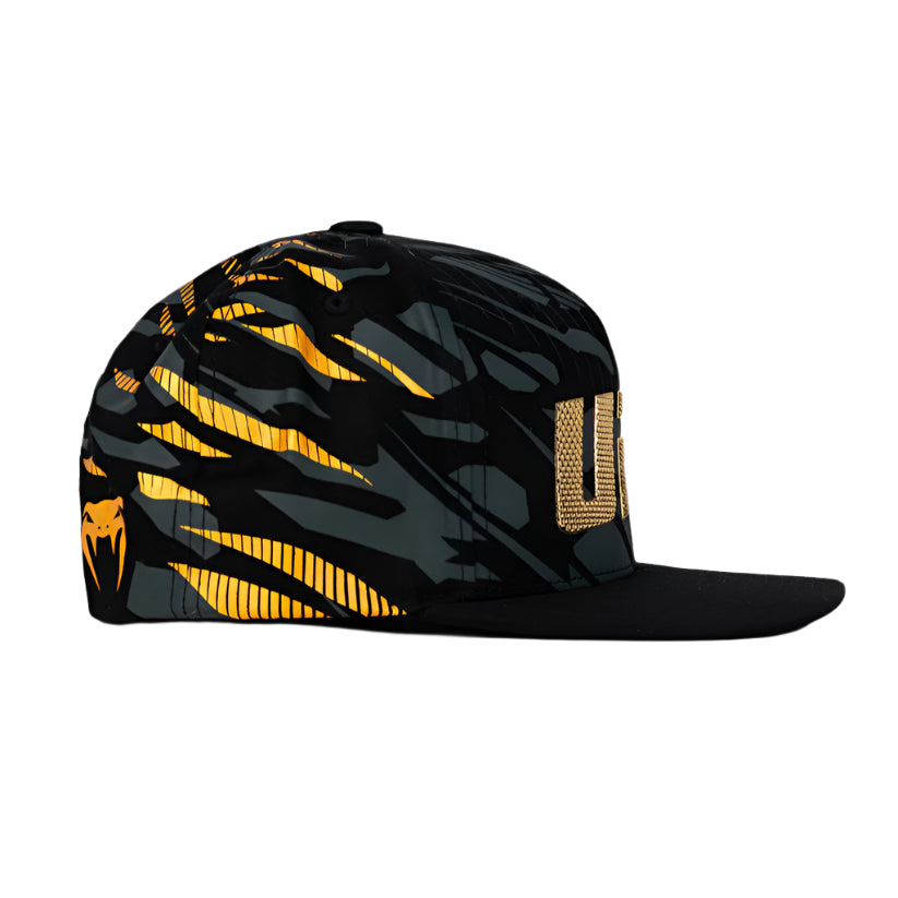 VENUM UFC Fusion Flat Bill Hat - Black & Gold - Official MMA & UFC Fan Gear for Training & Streetwear