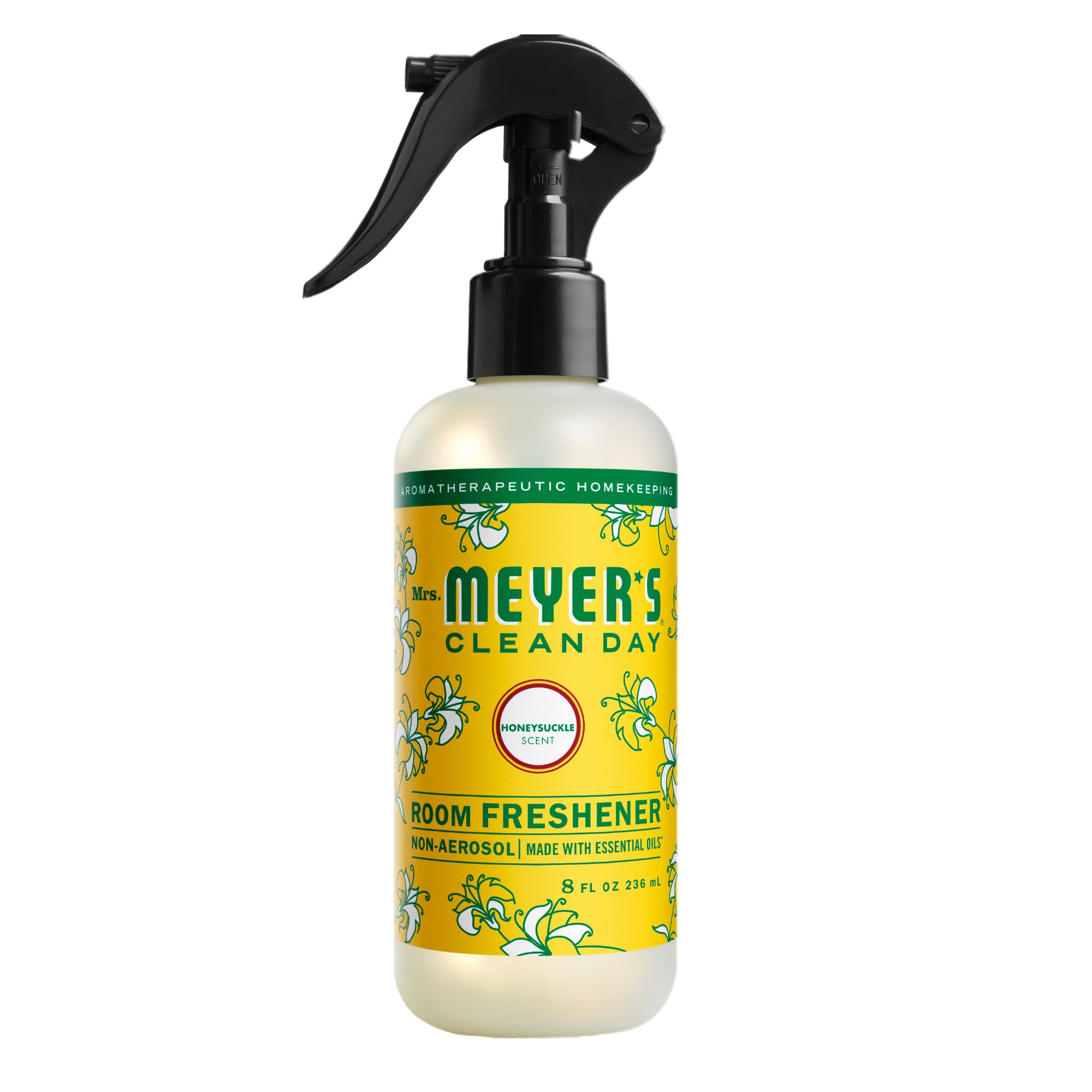 Mrs. Meyer's Clean Day Honeysuckle Room & Air Freshener Spray - 8 fl oz Essential Oil Infused Non-Aerosol Spray | Perfect for Home, Office & Bathroom Deodorizing