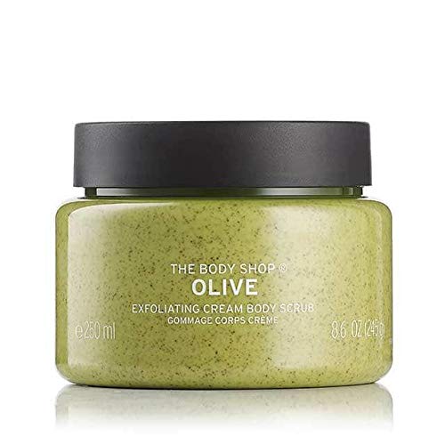 The Body Shop Olive Exfoliating Cream Body Scrub 250ml (8.6 oz) - Deep Exfoliation for Smooth, Glowing Skin - Perfect for Dry Skin & Pre-Shave Prep