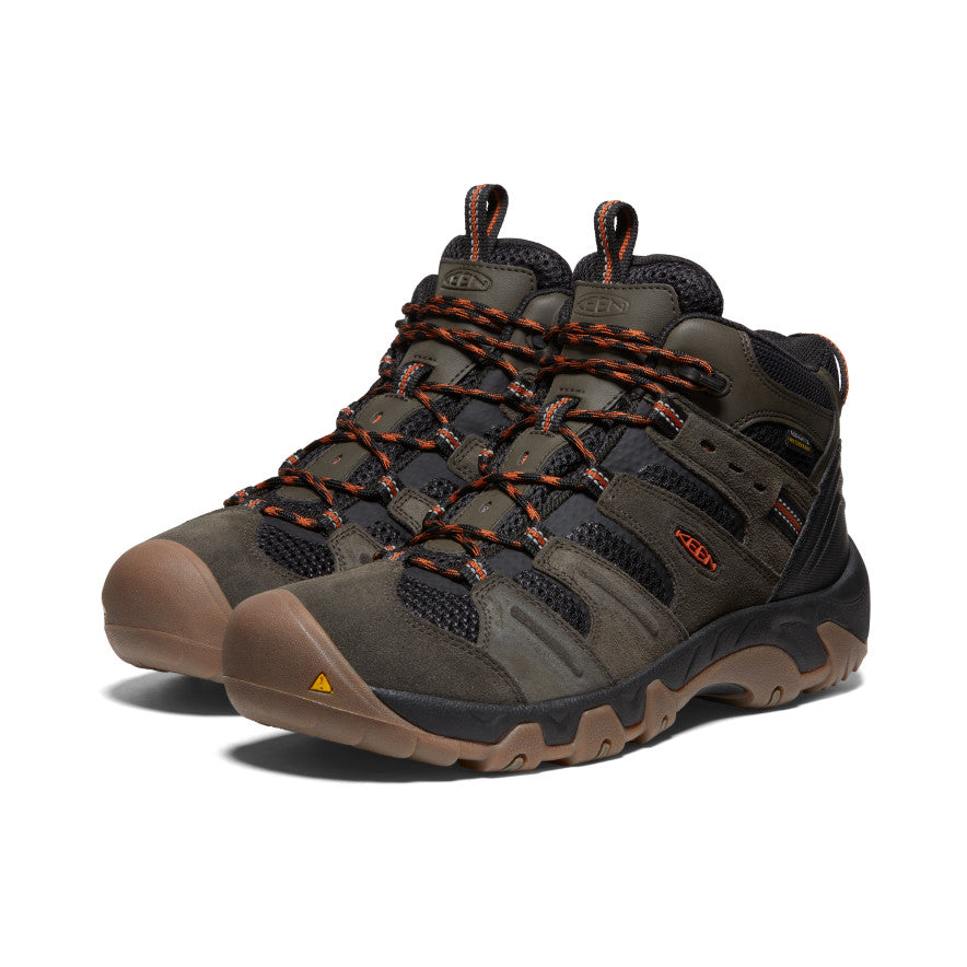 Waterproof Hiking Boots for Men - Lightweight & Durable Outdoor Shoes | Black Olive/Fossil Orange | Perfect for Trekking, Camping & Mountain Climbing