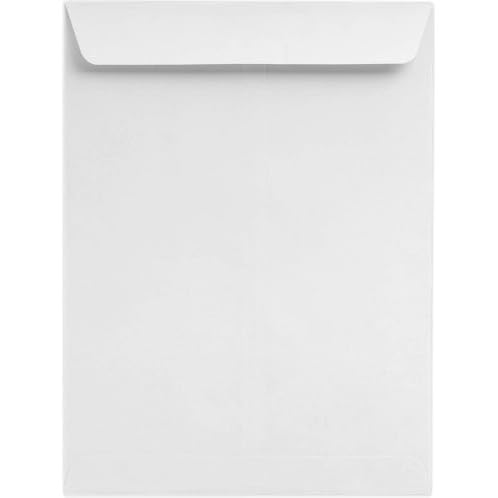 Premium LUXPaper 9 x 12 Open End Envelopes - Self-Sealing Peel & Press Closure - 80lb. Text Weight White Paper - Inkjet/Laser Printer Compatible - Pack of 250 - Perfect for Business Mail, Wedding Invitations & Office Correspondence