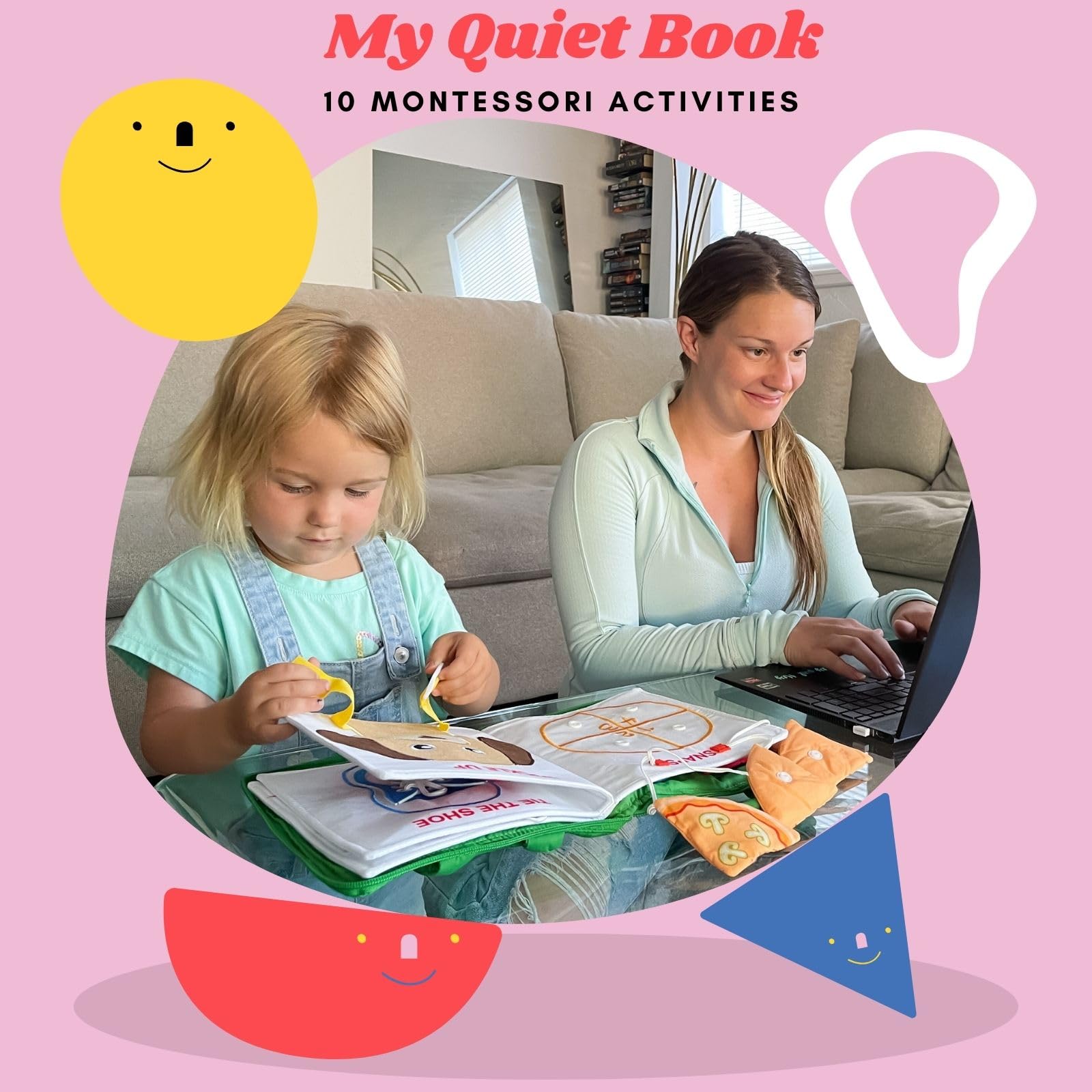My Quiet Book for Toddlers - Montessori Busy Board Activity Book for Airplane & Car Travel, Educational Toys for 1 2 3 4 Year Old Girls & Boys - Perfect Easter Basket Stuffers, Birthday Gifts & Travel Toys for Kids Ages 2-4 | Great for Long Flights, Road Trips & Quiet Playtime