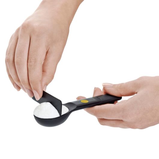 7-Piece Black Plastic Measuring Spoons Set - Accurate Kitchen Measuring Tools for Baking, Cooking & Coffee