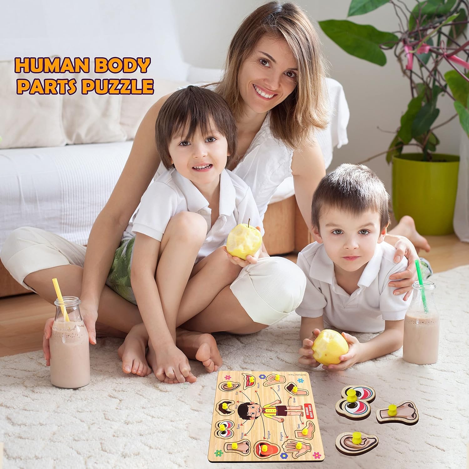 RiansCart Human Body Parts Wooden Jigsaw Puzzle - Educational Anatomy Learning Toy for Kids & Toddlers | Preschool STEM Activity, Classroom Teaching Aid & Homeschool Science Kit