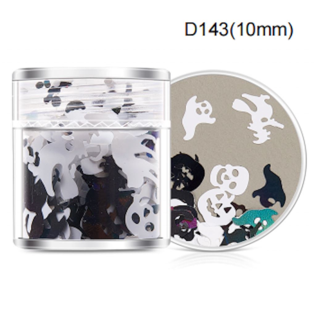 Halloween Nail Art Sequins - Self-Adhesive Glitter Nail Decorations for Costume Parties & DIY Nail Designs