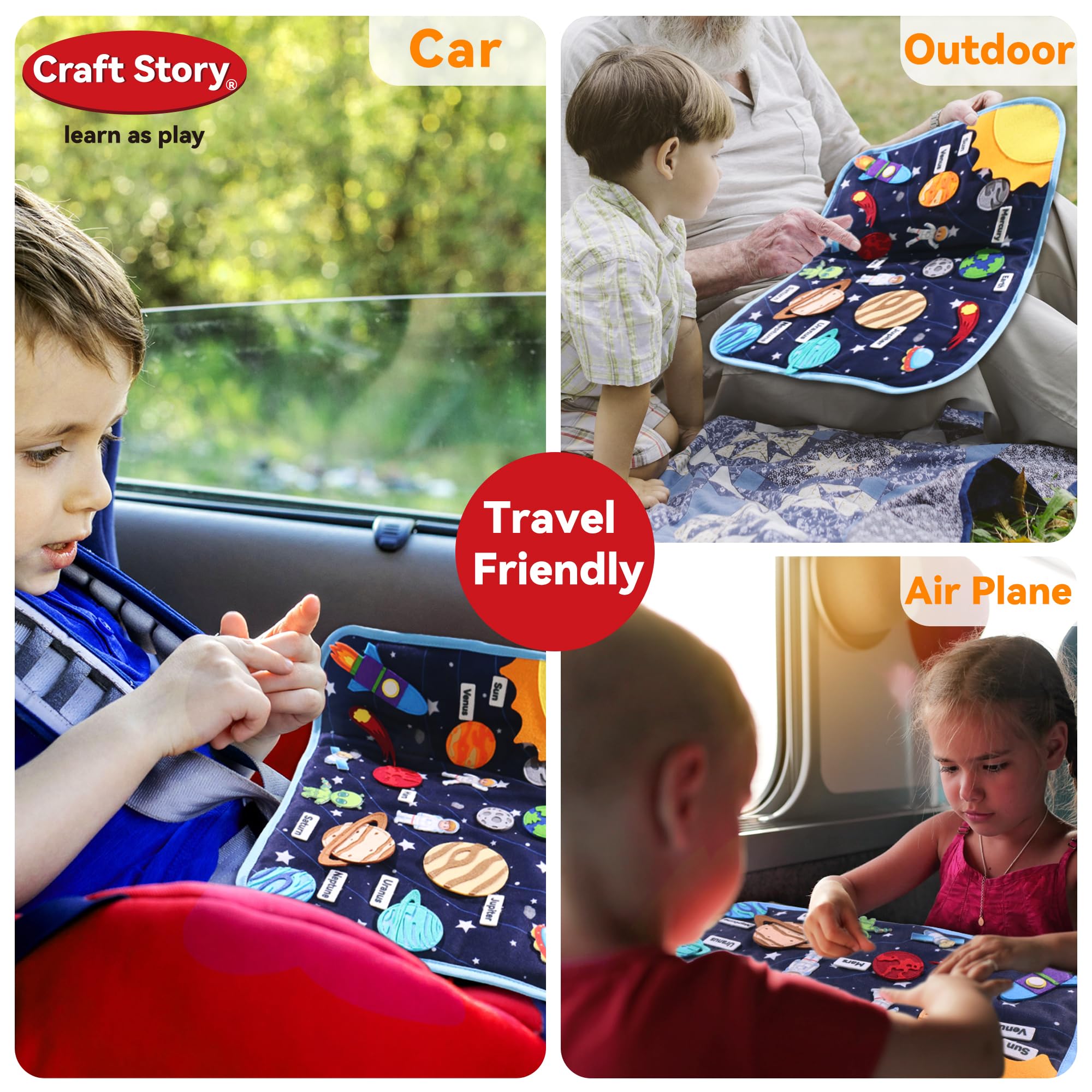 Solar System Toys Busy Board for Kids Ages 3-6 - Montessori Sensory Learning Toys with Planets - Educational STEM Science Activity for Preschool Boys & Girls - Perfect for Classroom, Homeschool & Birthday Gifts