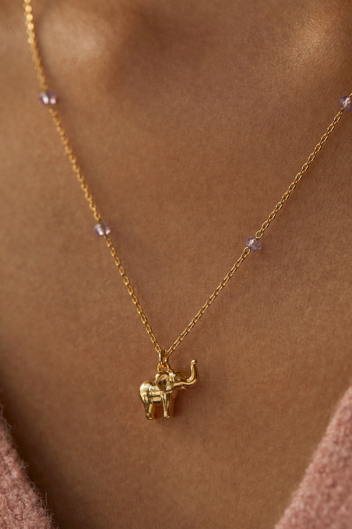 Elegant Lilac Elephant Pendant Necklace - Dainty Jewelry for Women, Perfect Gift for Birthday, Anniversary & Everyday Wear