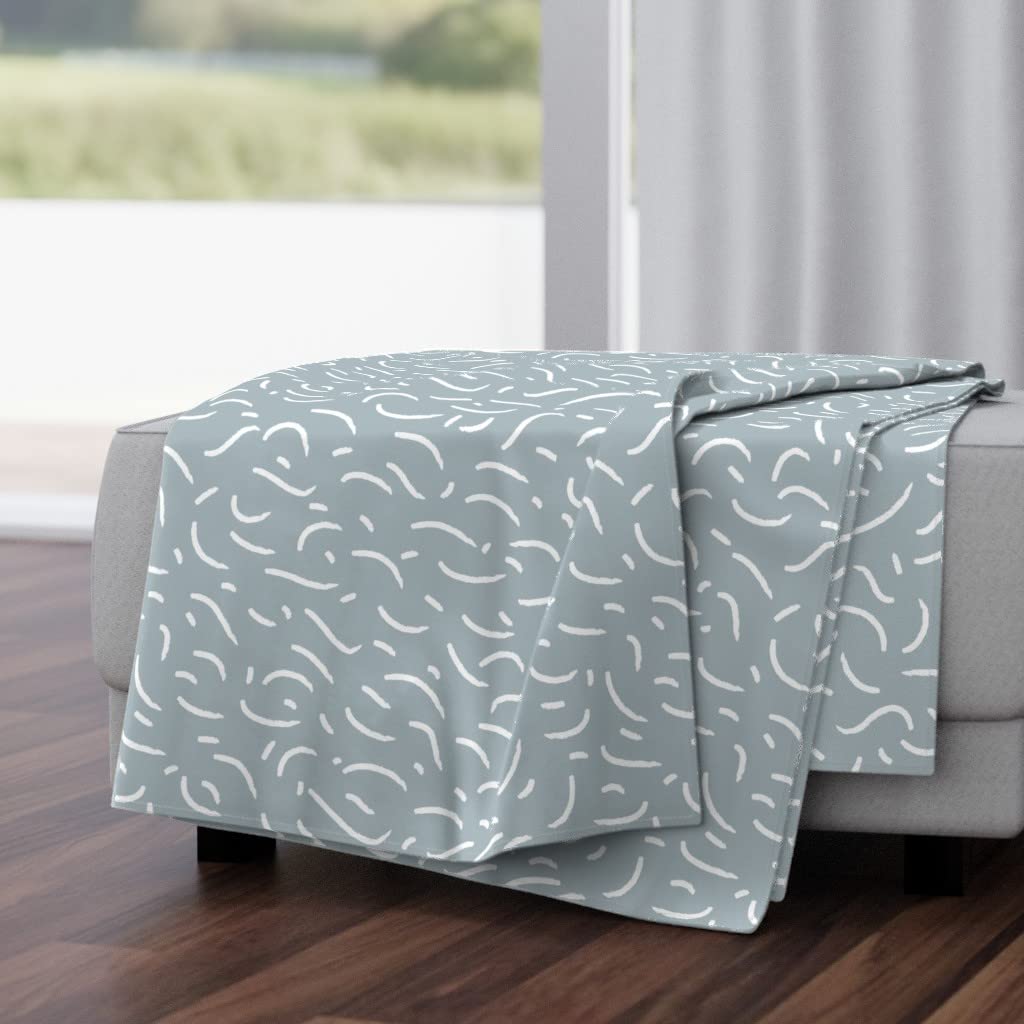 Luxe Velvet Throw Blanket 50x70 Inches - Little Brush Blue White Abstract Confetti Pattern | Soft Pastel Graphic Blanket for Sofa, Bed & Home Decor | Cozy Gift for Women & Couples