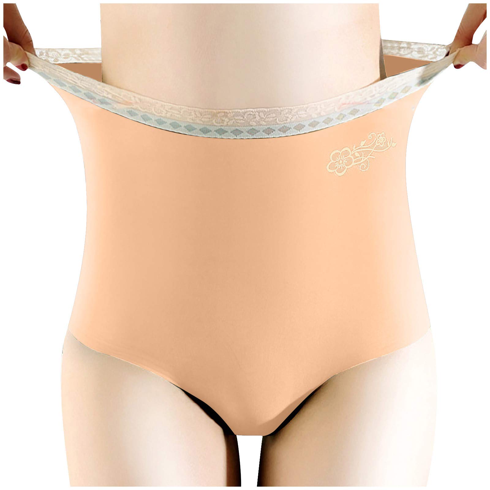 Floral Lace High-Waist Seamless Panties for Women - Comfortable Underwear with Floral Print Design - Perfect for Everyday Wear, Date Nights & Special Occasions