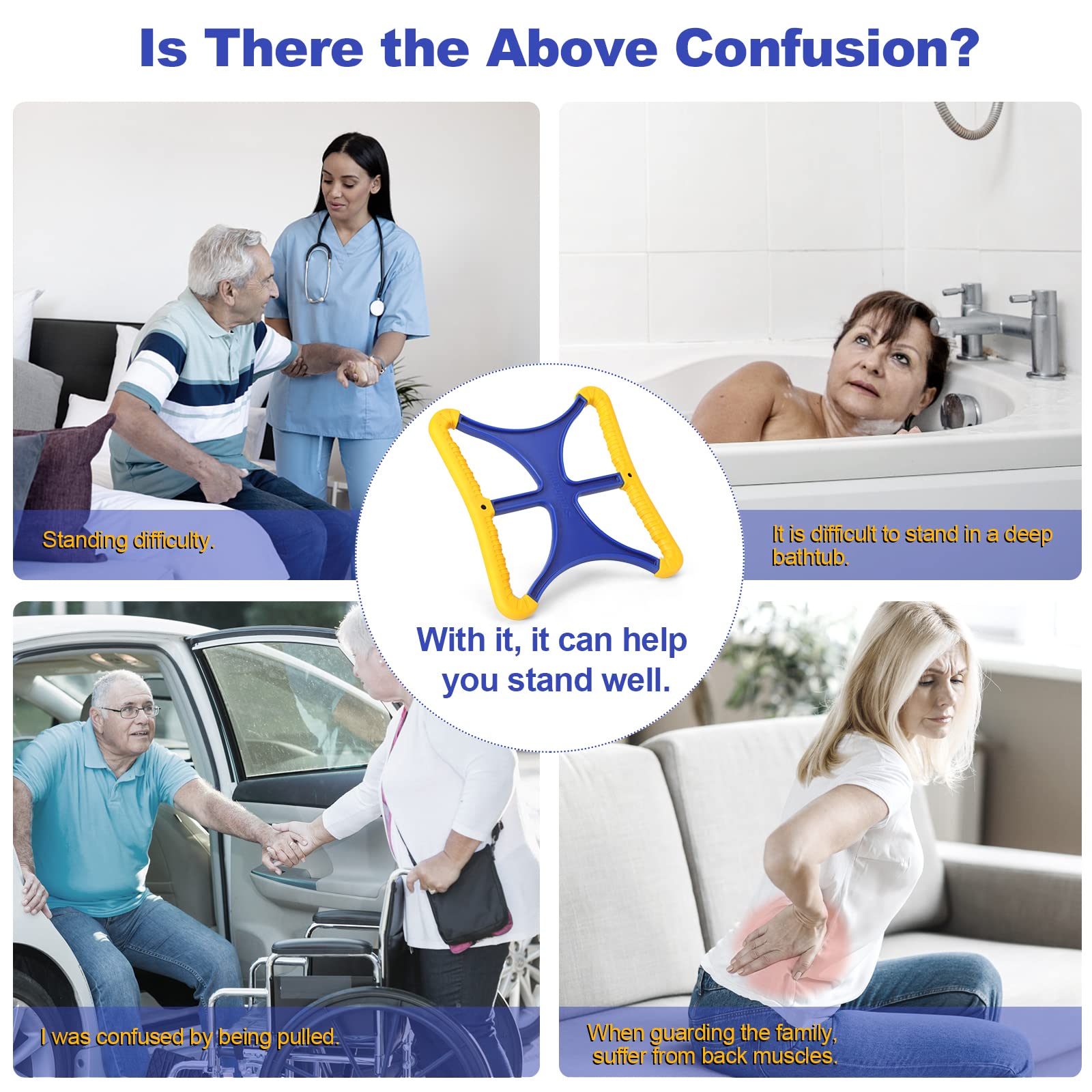 Portable Standing Aid for Seniors - Lift Assist Device for Elderly & Disabled - Handicap Bar for Safe Standing - Ideal for Home, Bathroom & Mobility Assistance