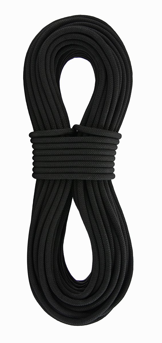 Sterling Rope 9mm SafetyPro Climbing Rope - 50m Professional Rock Climbing Gear for Indoor & Outdoor Use - Black Durable Rope for Mountaineering, Rappelling & Rescue Operations