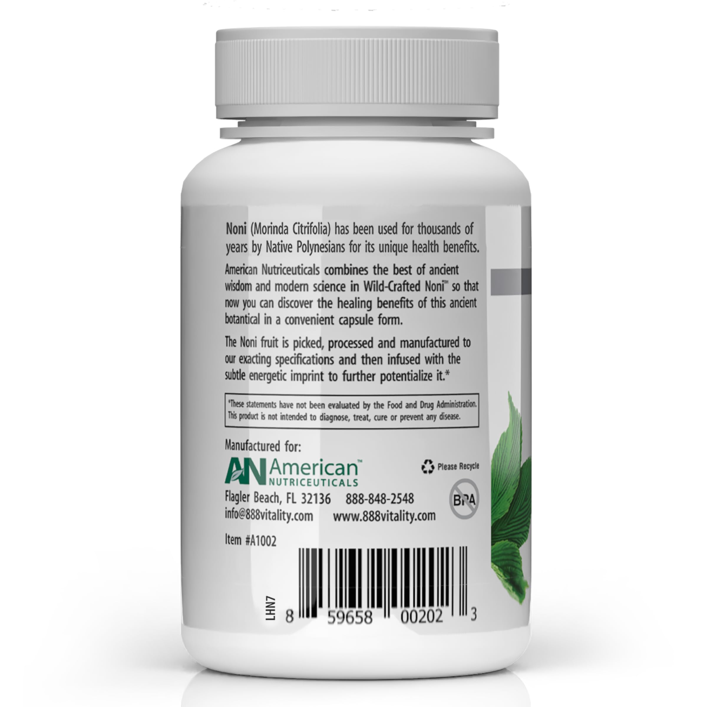 American Nutraceuticals Noni Capsules – 60 Count – 100% Pure Whole Fruit Powder – Natural Adaptogen for Energy Balance & Stress Relief – Supports Immune Health & Vitality – Perfect for Daily Wellness Routine & Active Lifestyle