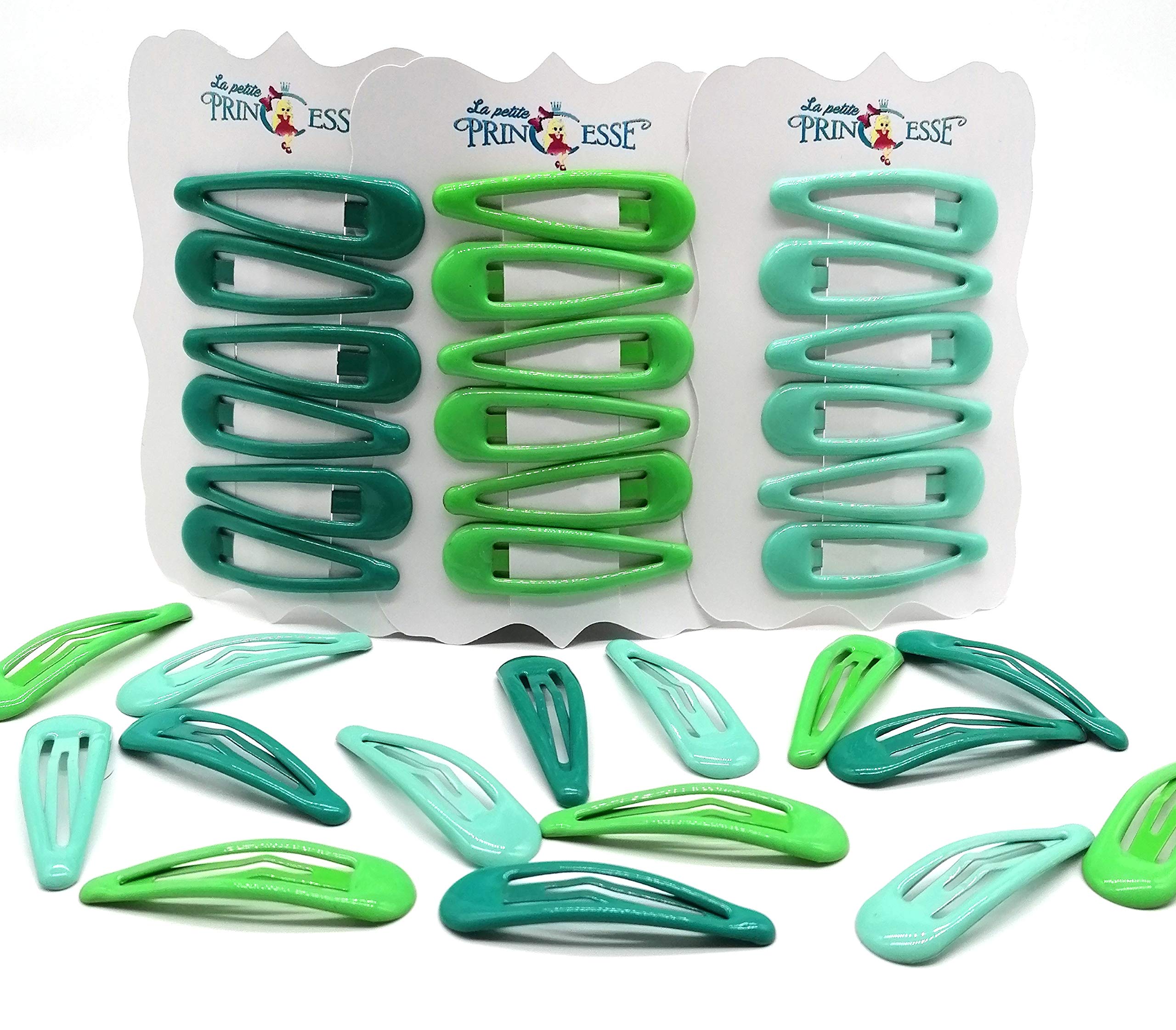 18-Pack Green Parrot Snap Hair Clips for Women, Girls & Kids - Tropical Aqua Color Barrettes for School, Parties & Everyday Hairstyles