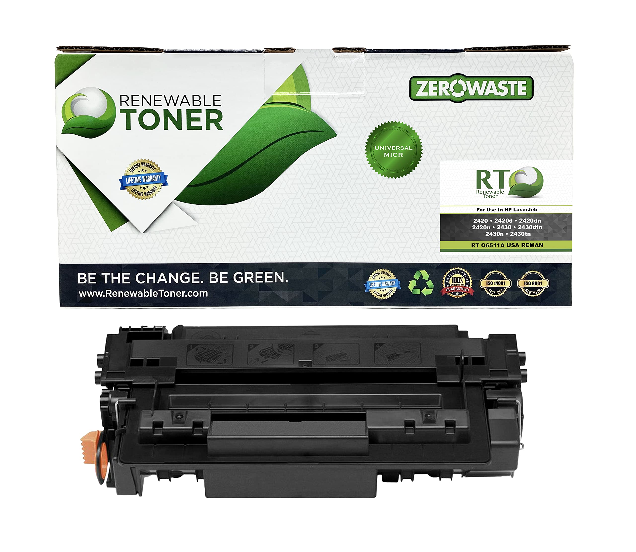 Universal MICR Toner Cartridge Replacement for HP 11A Q6511A - Compatible with HP LaserJet 2420 2430 42420 Printers | High-Quality Renewable Toner | Perfect for Banking, Check Printing & Secure Document Processing