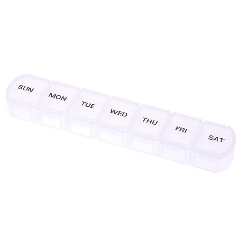 7-Day Pill Organizer Box with 7 Compartments - Weekly Medicine Storage Case for Pills, Vitamins & Supplements - Portable White Pill Dispenser for Travel, Home & Daily Use